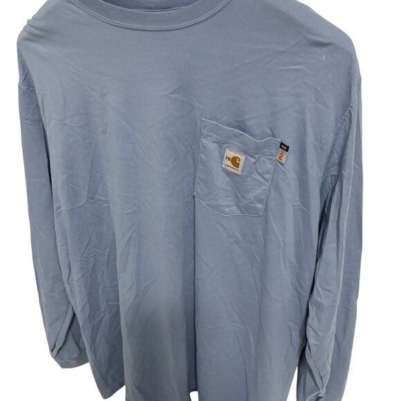 Carhartt Force Long Sleeve Shirt Mens Size XXL Pocket Light Blue - Picture 2 of 8